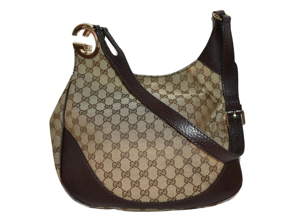 Gucci Leather Shoulder Beige Charlotte Bag Crossbody GG Canvas Tan